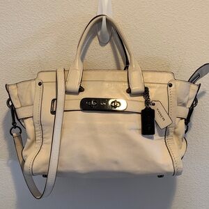 Coach Swagger Cream Leather Carryall Satchel​​